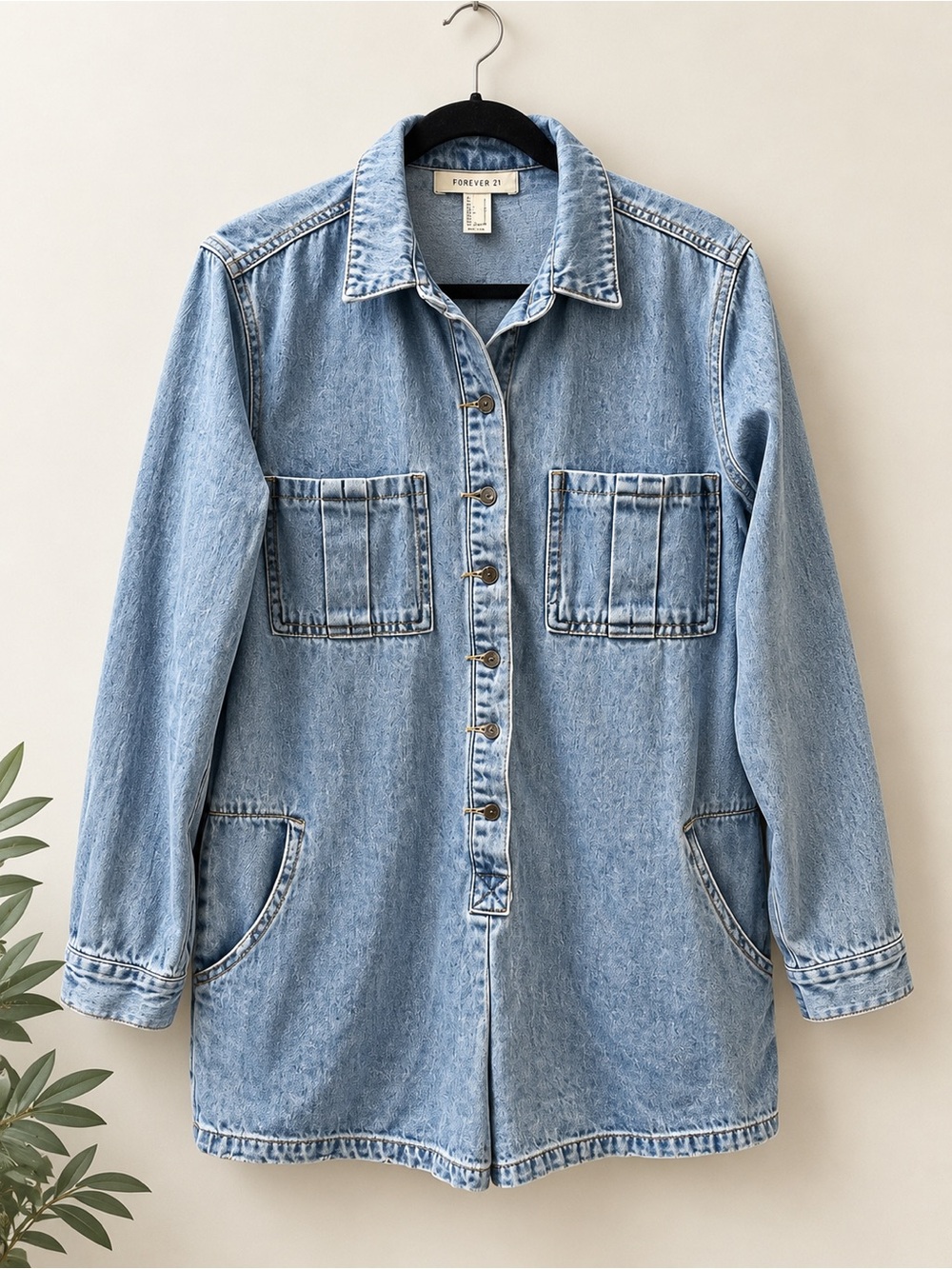 life in progress Light Blue Denim Romper M